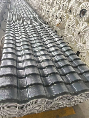 1080mm Width Waterproof Roof Sheet Little Green Resin Bamboo Tile ASA Surface