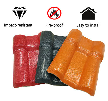 ASA Synthetic Resin Roof Tile 2.5mm-3.0mm Thickness 1050mm Width
