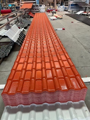 1040mm عرض الراتنج الاصطناعية بلاط السقف آسا المغلفة بولي كلوريد الفينيل المواد النمط الإسباني